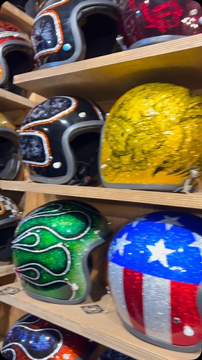 17K views · 1.2K reactions | . . New #customized #helmets Ready. . Come over visit us  address in bio. Call us  +39 3473758368 . Next event @motorbikeexpo January 24-26 save the date . @harleydavidson @harley_italia @harleydavidsonaddicts @harley_davidson_lifestyle @bobbermafia @sportstermafia @bmwmotorrad @bmwmotorraditalia @royalenfield @royalenfield_italia @officialtriumph @scramblerducati @vespa | 70's Helmets | Facebook