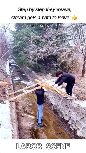 Nine Logs Interlock by Magic — Gravity Makes Bridge Strong Without Nails! 🌉😏