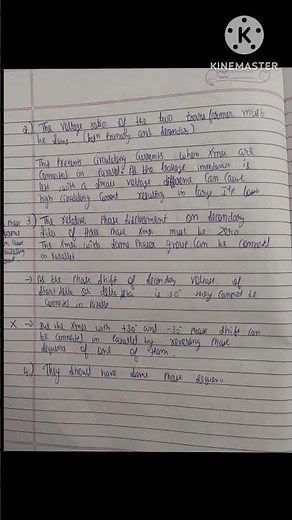 Parallel operation of 3 phase transformer