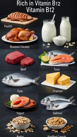 Food Rich in Vitamin B12 💥🔥 #healthtips #food #healthyfood #health #healthyeating #DreamScreenAI