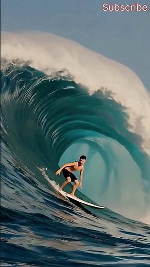 10 years old kid Surfing in an ocean ride 🌊