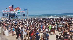 6.6K views · 100 reactions | #SPILife & Tiki Tommy at the #SpringBreak #beach #party with the Inertia Tours Inc. #stage from Clayton's Beach Bar and Grill on #SouthPadreIsland. | SPI Life - South Padre Island Life | Facebook
