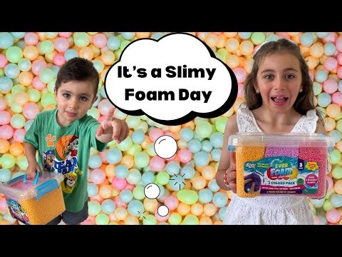 Play with the Colourful Slimy Ever Foam with Anna & Nathan | Slimy Ever Foam | Kids Activities