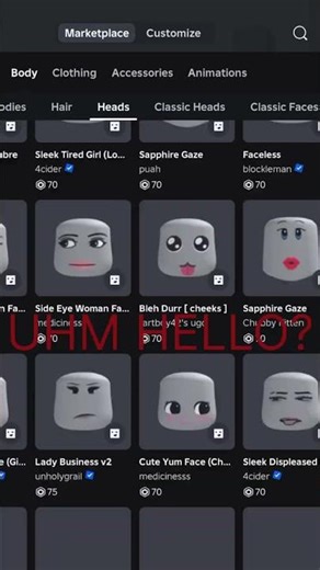 THEY REMOVED CLASSIC HEADS AND FACES?!!? #roblox #classicface #bringbackoldroblox