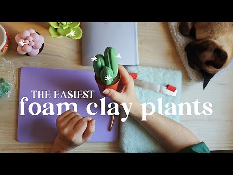 easy & fast Foam Clay Project 🌸 Air Dry Clay Plants