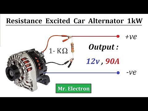 12v 90 Amps Car Alternator to 1000 Watts Resistor Excited Generator