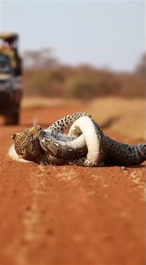 Leopard vs Python – who’s the real jungle king battle #wildlife #nature #predator