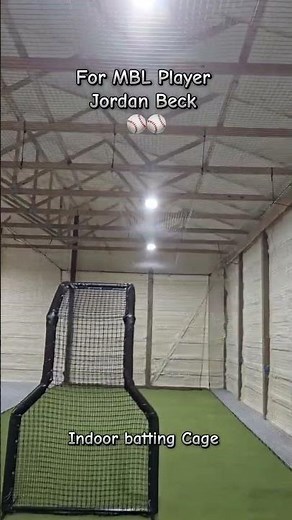 indoor batting cage for MBL Player Jordan Beck
