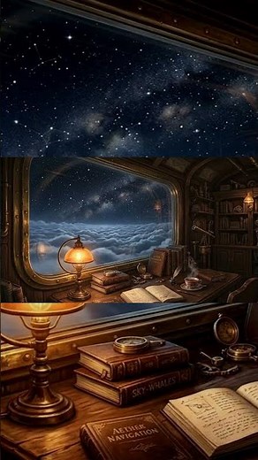 【5分で寝落ち】星降る空飛ぶ書斎で、深い眠りへ…🌙✨ #睡眠用BGM #快眠 #安眠 #shorts
