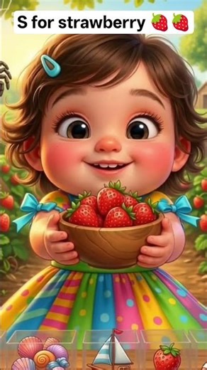 S for Strawberry 🍓 #ytshorts #viral #trending #kids #abcd #nurseryrhymes #earlylearning