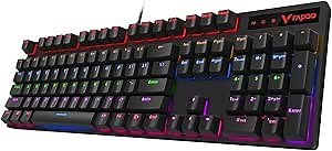 RAPOO V500PRO Compact Mechanical Gaming Keyboard, Mix-Colored Backlit, Linear Mechanical Switches