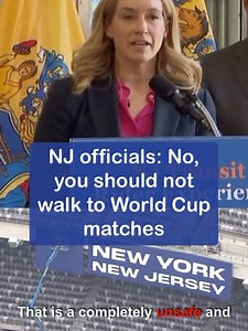 New Jersey officials want to make this very clear: Do not walk to World Cup matches at New York New Jersey Stadium this summer. They stress that public transportation is the best bet, even if it is more expensive than the transit for any other World Cup host city. Rail tickets to the stadium go online starting at midnight and will be available on a first come, first serve basis. NJ Transit will be providing 40,000 rail tickets for the eight matches. #nbc4ny #worldcup #transit #newjersey
