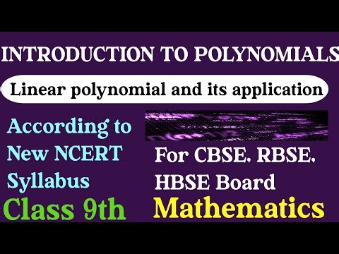 Introduction to Polynomials || Chapter 2 || Linear polynomials and its application