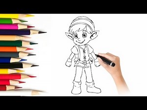 Learn How to Draw a Cute Elf – Step by Step for Kids l drawing ideas easy for kids