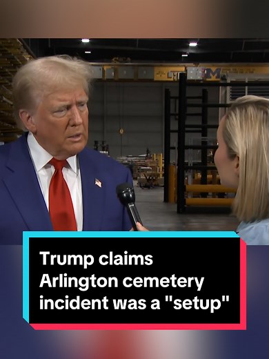 Former President Donald Trump defends his appearance at Arlington National Cemetery in an interview with @nbcnews Dasha Burns. During the interview, Trump suggests that someone outside his team might have been responsible for the video captured during his visit, despite it being posted on his campaign’s TikTok account. @katiephang reacts.