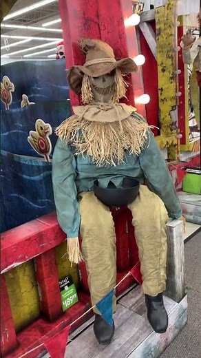 Spirit Halloween Scary Sitting Scarecrow | 2024 in-store demo