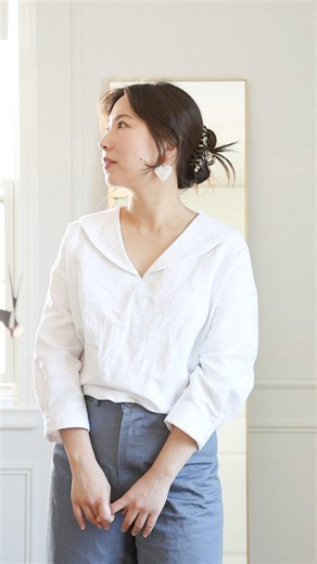 Nerina Top Sailor Collar PDF Sewing Pattern | Size Inclusive 0–24 | Beginner Friendly | Video Tutorial | Drop Shoulder Sailor Collar Top - Etsy UK