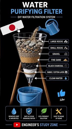 Water Purifying Filter Model | DIY Water Filtration Process | Civil Engineering Basics #waterfilter