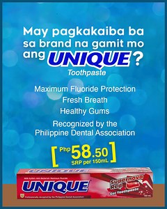 Ang Unique toothpaste kayang magbigay ng fresh breath, healthy gums at labanan ang tooth decay with regular use. Ano pinagkaiba niya sa gamit mo ngayon? Dito ka nalang! Abot kaya pa ang presyo! | Unique Toothpaste
