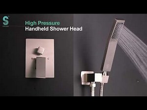 SR SUN RISE 12 Inches All Metal Square Shower System with Tub Spout