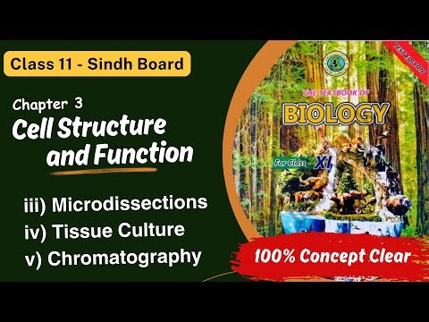Microdissection | Tissue Culture | Chromatography | Chapter 3 | Biology | Class 11 | Sindh Board
