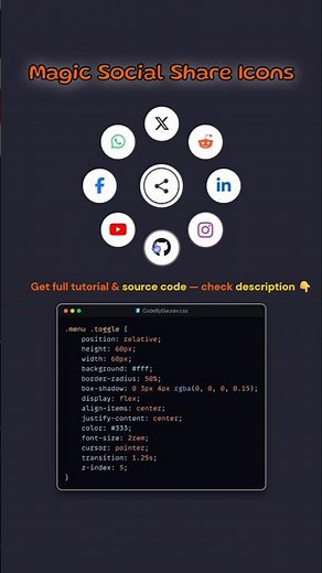 Amazing Share Icons Animation 😍 #webdevelopment #css #cssanimation #shorts
