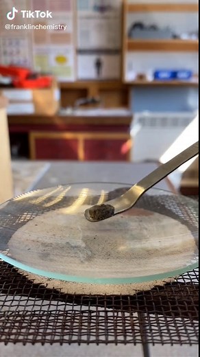 Flammable stones? #chemistry #science #reaction #fyp