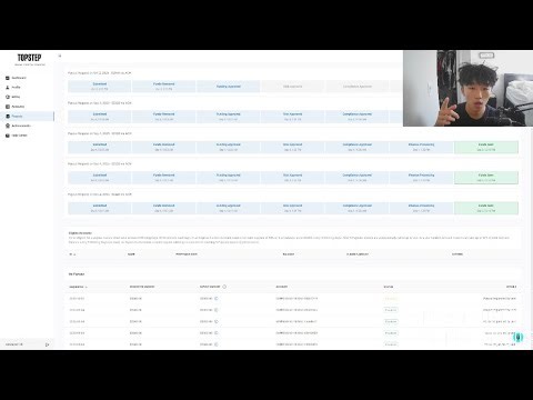 college kid requests a $3,300 payout from Top Step (tutorial on withdrawal process)