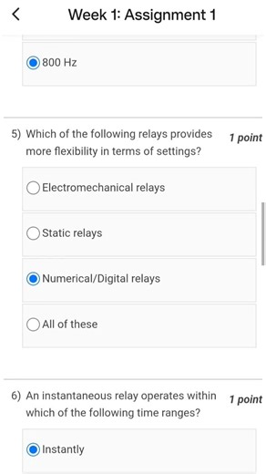 Digital Protection of Power System NPTEL Week 1 Assignment