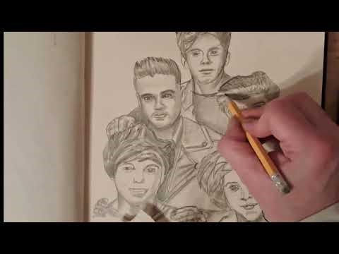 One Direction | ASMR Pencil Sketching | No Talking