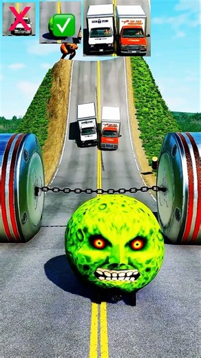 Can They Pass The Giant Piston Challenge?😱 🚛💥 #shorts #beamngdrive #gaming #challenge #experiment