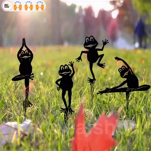 🧘‍♂️ Meet our yoga frog… in his mind. He’s spiritually flexible! This metal stake brings a moment of zen to your garden forever. (He holds the pose so you don’t have to). Link in comments! | Next Deal Shop
