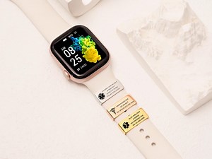 Personalized Medical Alert Tag for Apple/smart Watch Band,engraved Allergies&emergency Contact on Stainless Steel,medical Alert Id Tag - Etsy