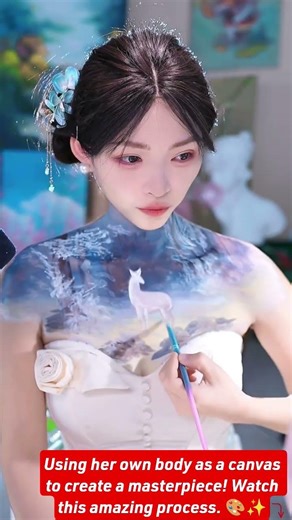 Mind-blowing body painting! You won't believe the final result. 😲🖌️#panting #art #shorts