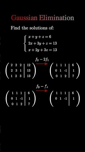 . “Solve Linear Equations Using Gaussian Elimination | Easy Method”🧠🧠#maths #gaussian #elimination