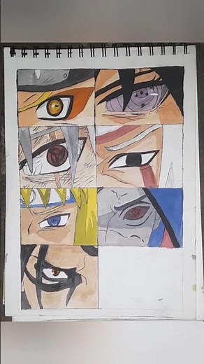 day 7 of draw anime eye hashirama drawing #youtubeshorts #video