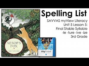 SAVVAS MyView Literacy Unit 5 Lesson 5 Spelling - 3rd Grade