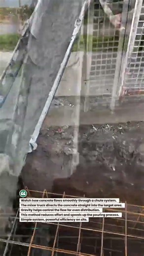 Concrete Chute Pouring System Fast Flow! #construction #concrete #tools