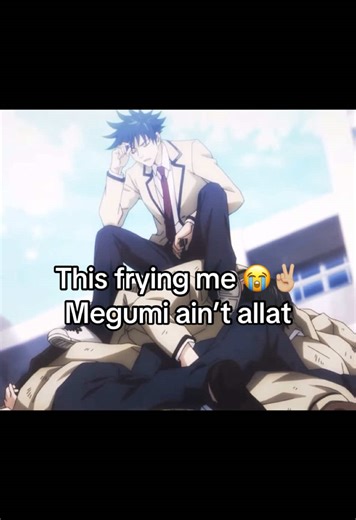 How you sitting on a mountain full of beaten up high schoolers if you cant finish one straight fight right 😭✌🏼 bro #jjk #megumi #slander #meme #anime