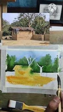 How to do Landscape With watercolor #watercolorlandscape #short