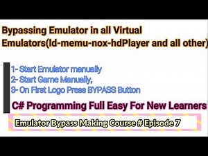 Emulator Bypass making for Ld player & other virtual players|C# programming Full easy to learn #new
