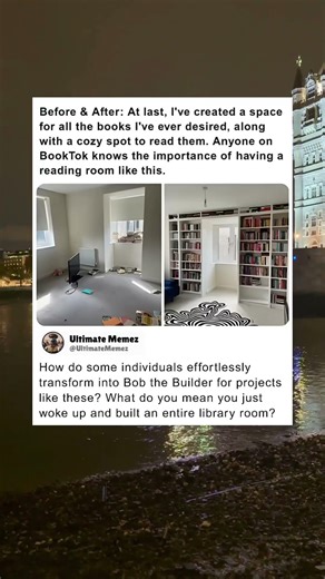 This Person Woke Up And Built an Entire Library Room From Scratch #diy #books
