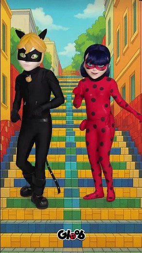 LADYBUG E CAT NOIR DANÇANDO O HIT DO PASSARINHO REBOLÃO 🐥🕺| MIRACULOUS | Mundo Gloob #shorts