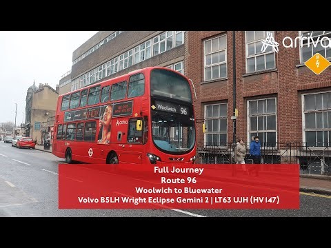 Full Journey | Route 96 to Bluewater | Arriva London | HV147 (LT63 UJH)