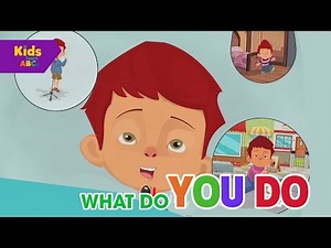 Learn songs for Kids with What do you do | Nursery rhymes | Kidz Learn ABCs