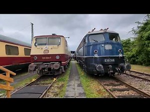Außengelände DB-Museum Koblenz mit Lok 120 004 & 120 143