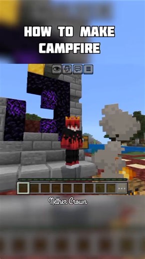 How to make Campfire in Minecraft | MCPE Tutorials #minecraftshorts #minecraft #minecraftpe