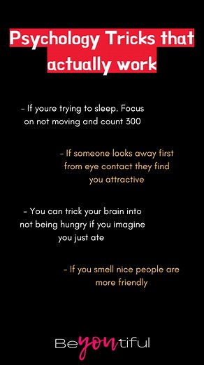 Psychology Tricks that actually work #Psychology #Psychologytricks #factsoflife #factsdaily #factsonly #Psychologytips | Beyoutiful