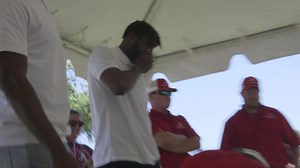 Will Anderson gave a heartfelt thank you to Alabama fans at the annual A-Day captain's ceremony. Anderson, Jordan Battle and Bryce Young will leave their hand and cleat print in cement and become a part of Crimson Tide lore. | Alabama Crimson Tide on AL.com