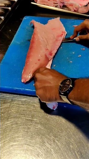preparing Hamachi for Sashimi and sushi
